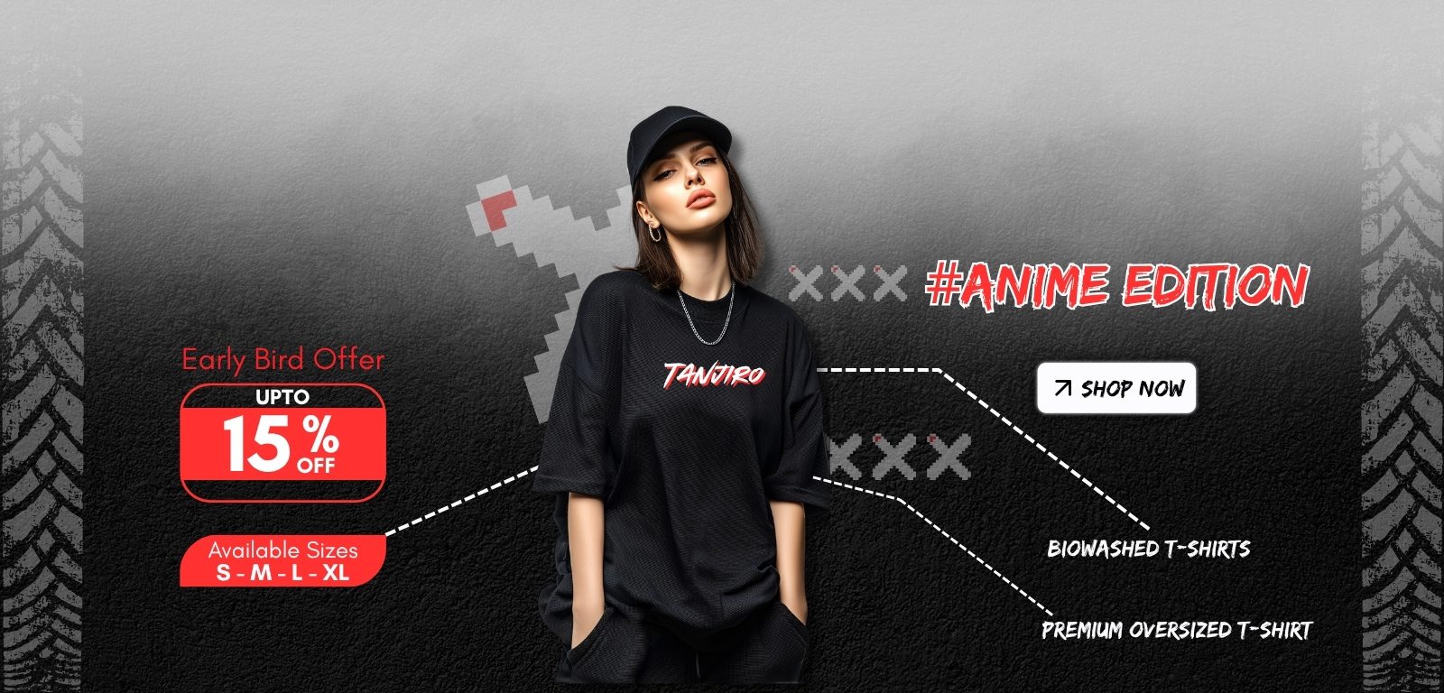 Dstagx Tanjiro Premium Oversized T-Shirts Desktop Image