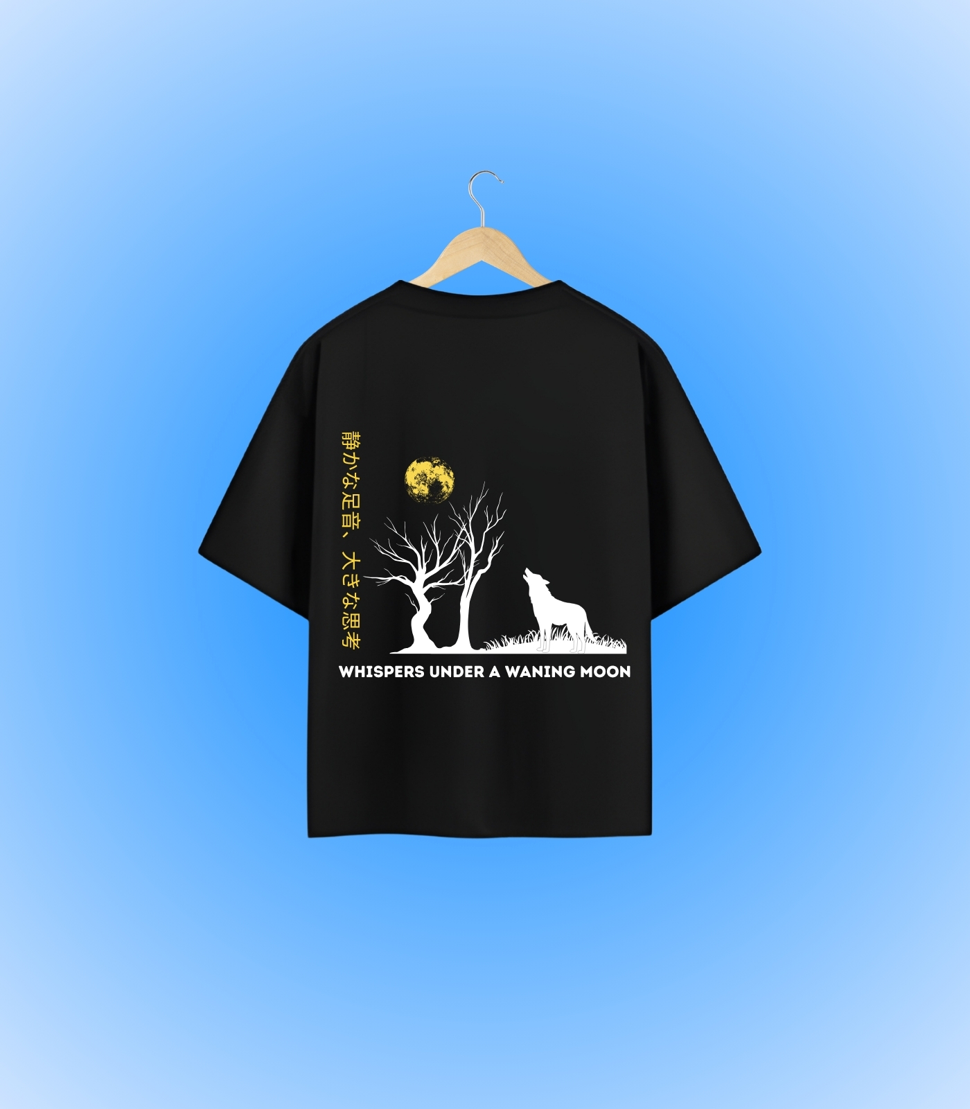 3 Moon Watcher Oversized T-Shirt Backside Image