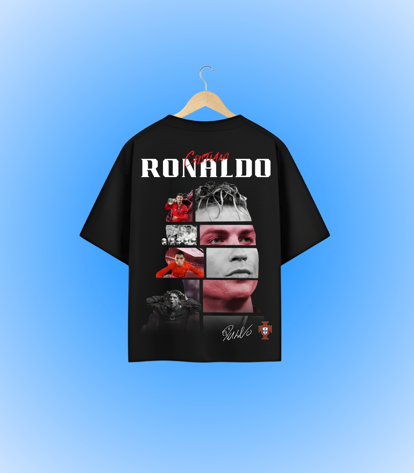 5 Portugal Ronaldo Oversized T-Shirt Backside Image