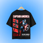 Marvel Captain America Oversized T-Shirt Backside Design