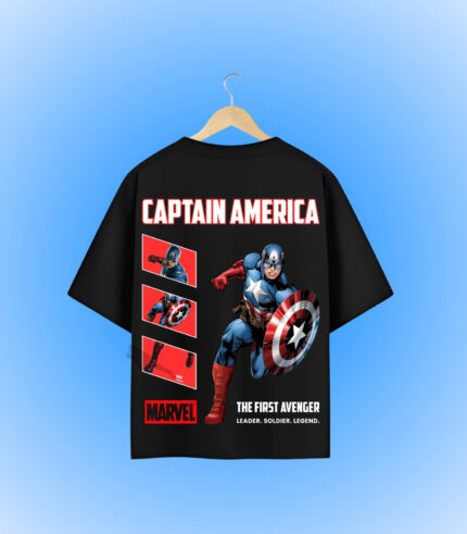 Marvel Captain America Oversized T-Shirt Backside Design