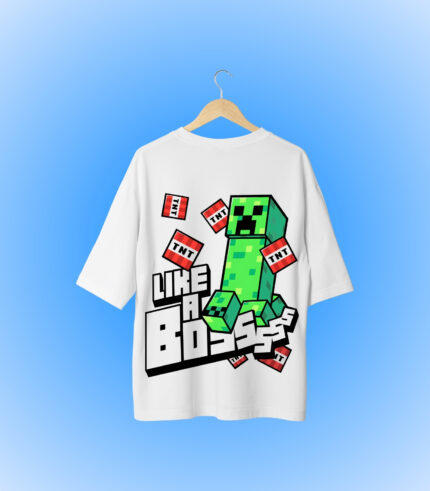 Minecraft Oversized T-Shirt Backside Image
